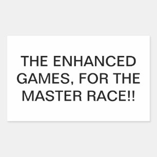 ENHANCED GAMES MASETER RACE Hankamer Artjunkhaus  Rectangular Sticker