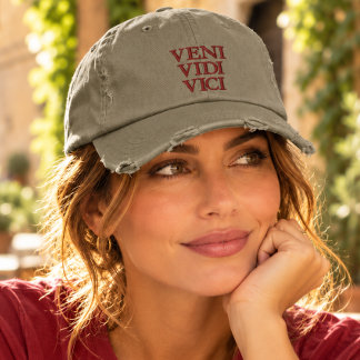 eni Vidi Vici Embroidered Distressed Baseball Cap