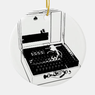 Enigma Machine Cryptography World War II Ceramic Tree Decoration