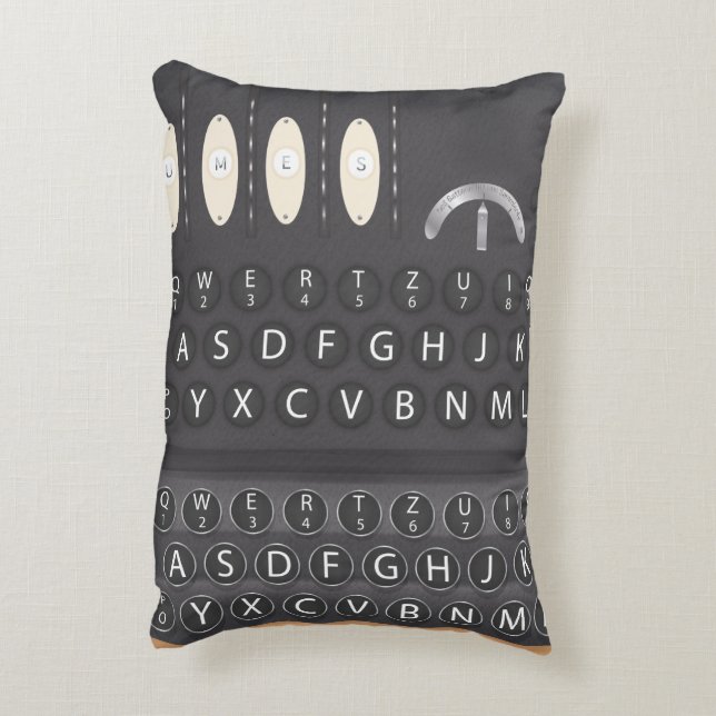 Enigma Machine Decorative Cushion (Back(Vertical))