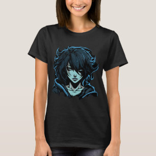 Enigmatic Anime Elegance: Cool & Mysterious Manga T-Shirt