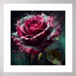 Enigmatic Baccara Rose Poster