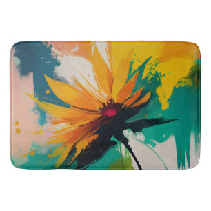 Enigmatic Blossom – A Dance Of Color And Motion Bath Mat
