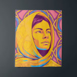 Enigmatic Brazilian Woman in Vibrant Pop Art Tapestry<br><div class="desc">This artwork features a captivating portrait of a Brazilian woman, rendered in a bold Pop Art style. Her head is covered by a yellow headscarf, which is intricately detailed with patterns, suggesting traditional or symbolic significance. The use of a vibrant color palette, dominated by yellow, pink, and hints of blue...</div>