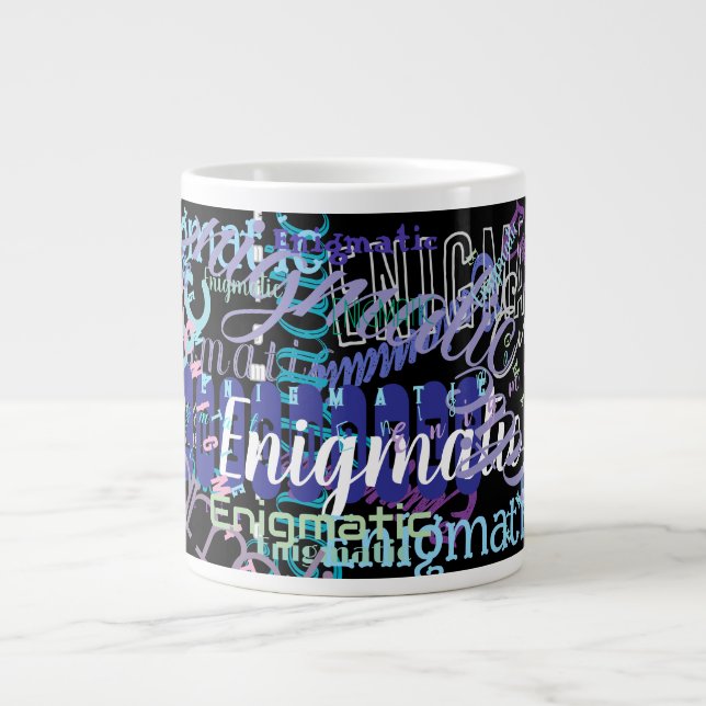 Enigmatic Custom Repeating Word/Name Large Coffee Mug (Front)