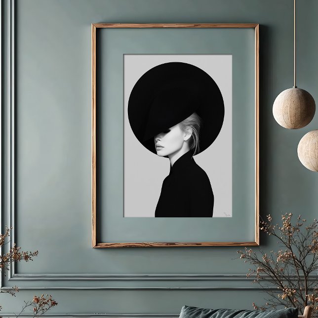 Enigmatic Elegance: Side Profile Oversized Hat Poster (Creator Uploaded)