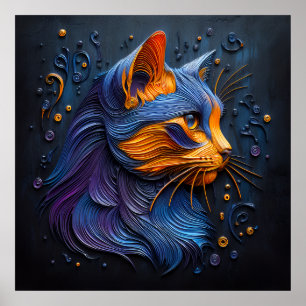 Enigmatic Feline Glance - AI Creates Poster