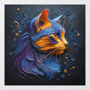 Enigmatic Feline Glance Window Cling