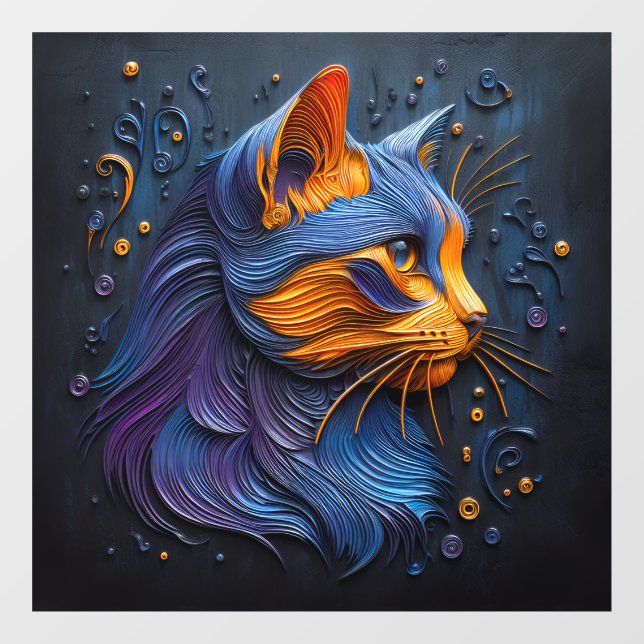 Enigmatic Feline Glance Window Cling (Sheet)