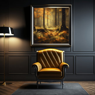 "Enigmatic Jungle Canopy - Mystical Yellow Plants Poster