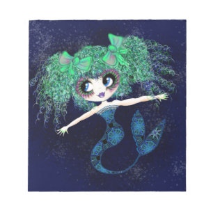 Enigmatic Kawaii Mermaid girly gifts Notepad