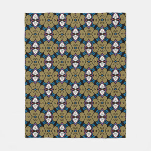 Enigmatic Owl and Heart Pattern Fleece Blanket
