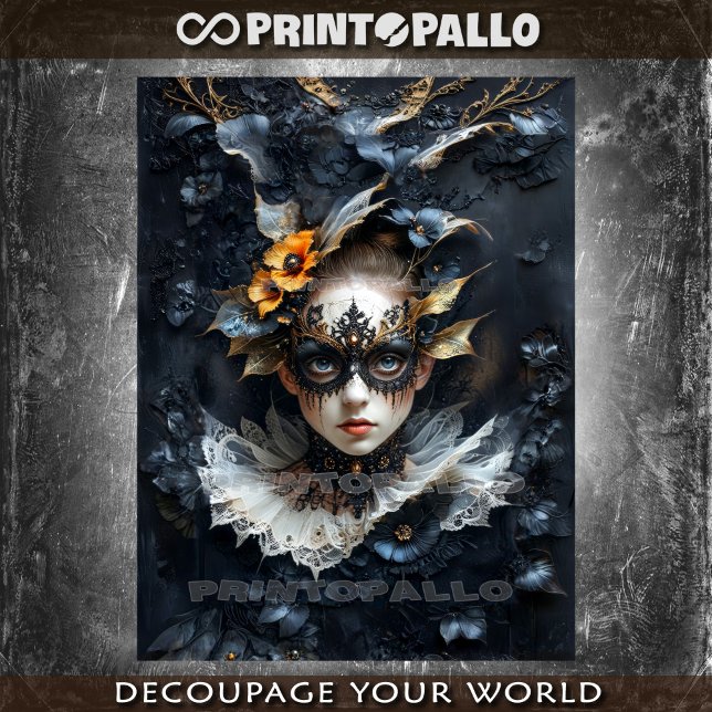 Enigmatic venetian masked lady  tissue paper (Creator Uploaded)