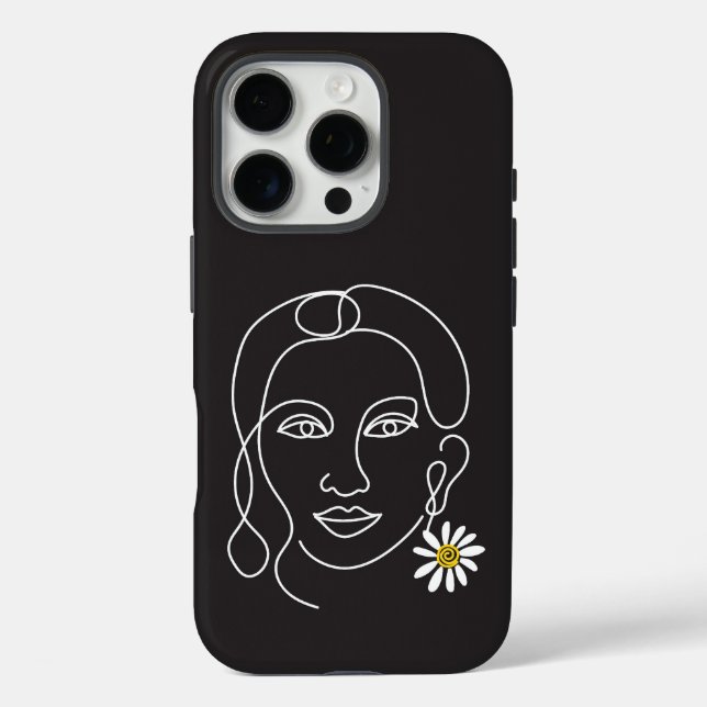 Enigmatic Woman - line art Design Case-Mate iPhone Case (Back)