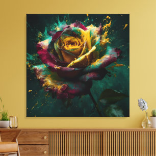 Enigmatic Yellow Green Baccara Rose Canvas Print