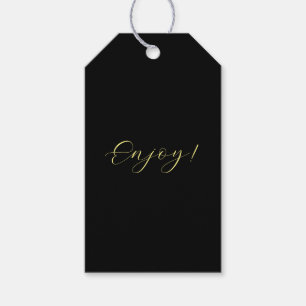 "Enjoy" Black Minimalist Gift Tag