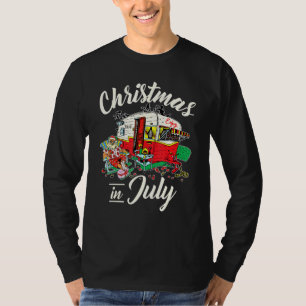 Enjoy Christmas In July Hippie Rv Camping Camping T-Shirt