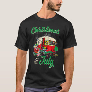 Enjoy Christmas In July Hippie Rv Camping Gift Cam T-Shirt