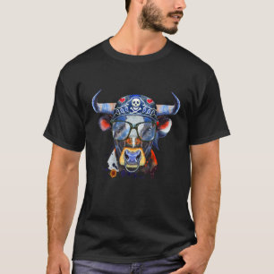 Enjoy Cool Hipster Bull Illustration Graphic Des T-Shirt