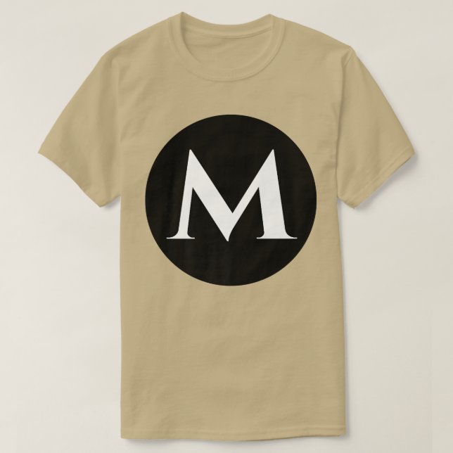 Enjoy Cool M Alphabet Cute Initial Monogram Letter T-Shirt (Design Front)