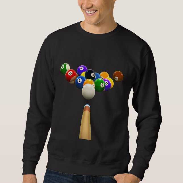 Enjoy Cool Pool Billiards Game Balls  Graphic Desi Sweatshirt (Front)