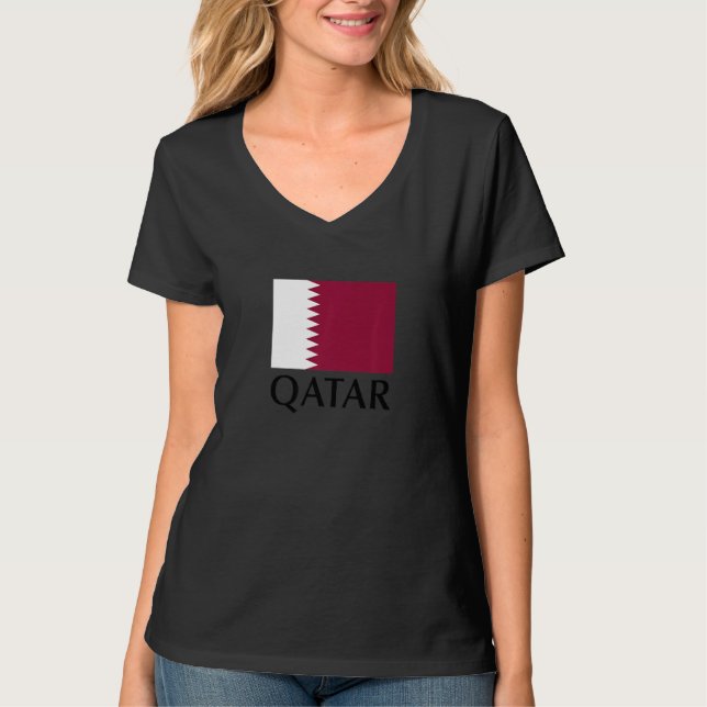 Enjoy Cool Qatar Flag  Graphic Tees & Cool Designs (Front)