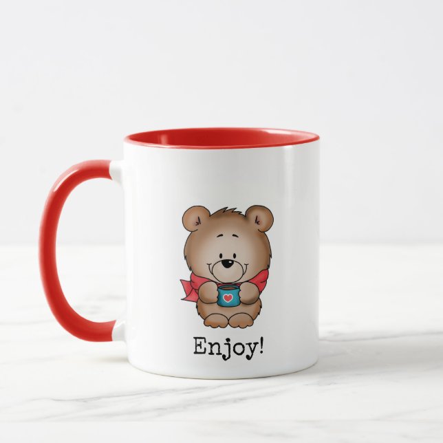 Enjoy - cute bear on a mug. mug (Left)