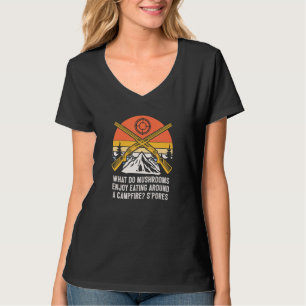 Enjoy Eating Around a Campfire Mushroom  Camping T-Shirt