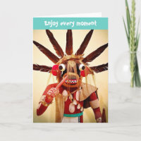 "Enjoy every moment" cute face photo blank inside