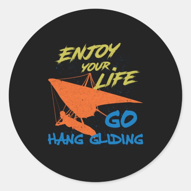 Enjoy Hang Gliding Extreme Sports Hang Glider Gift Classic Round Sticker (Front)