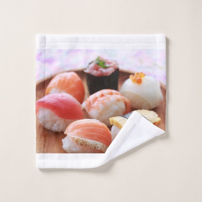 Enjoy hot sushi bath towel set (Wash Cloth)
