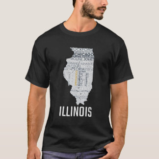 Enjoy Illinois State Map Usa Novelty T-Shirt