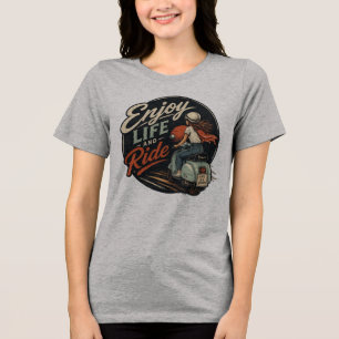 Enjoy Life and Ride Vintage Vespa Tri-Blend Shirt