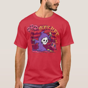 Enjoy Life Grateful Pastel Goth Grim Reaper Death T-Shirt