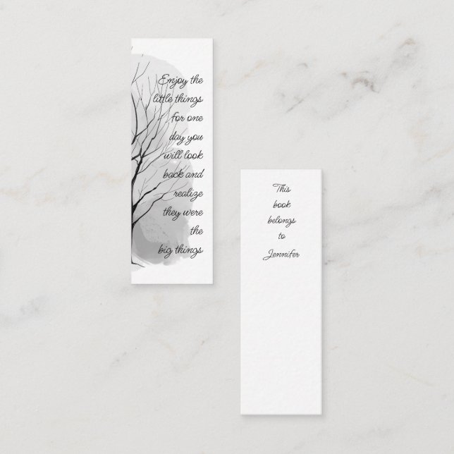 Enjoy Little Things Inspirational Life Quote  Mini Business Card (Front/Back)