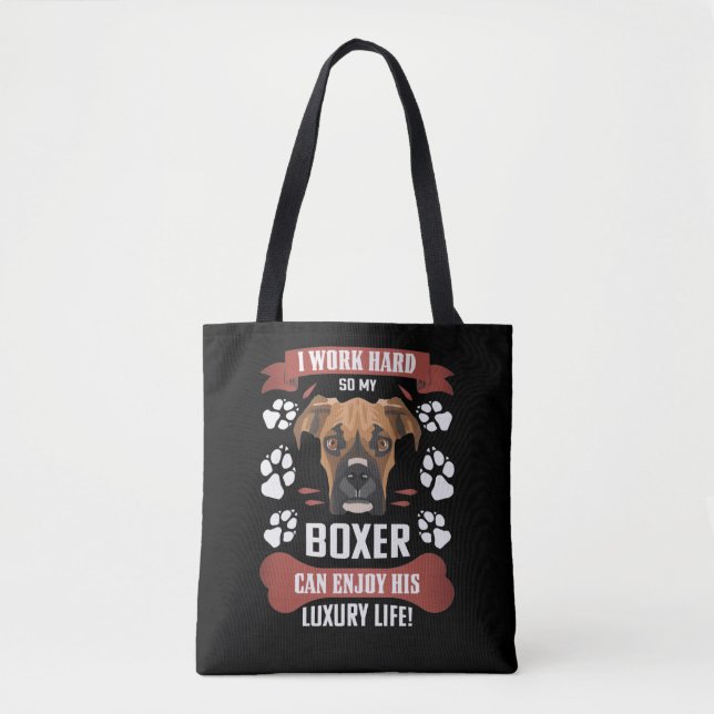 Enjoy Luxury Life, Boxer Tote Bag (Front)