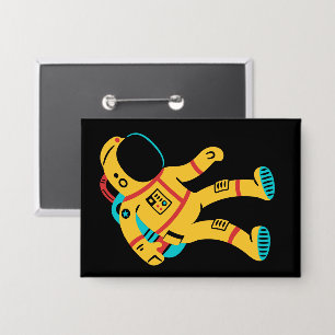 Enjoy My Space Cute Astronaut Rectangular Pin