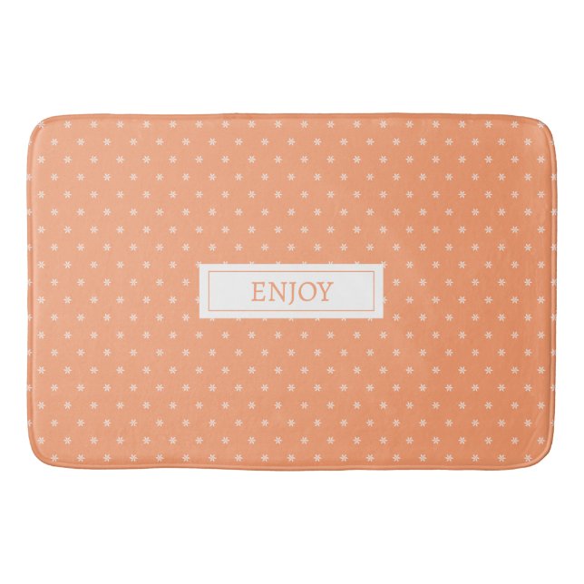 ENJOY orange peach  Bath Mat (Front)