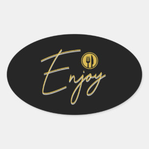 Enjoy Oval Sticker