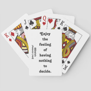 Enjoy quote party favour playing cards