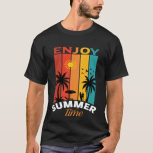 Enjoy Summer Time Retro Beach Tee