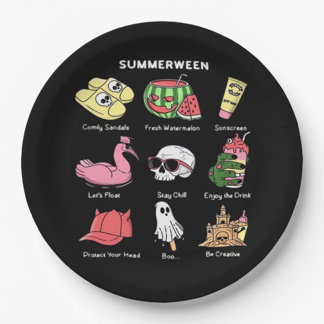 Enjoy Summerween Classic Paper Plate (Front)