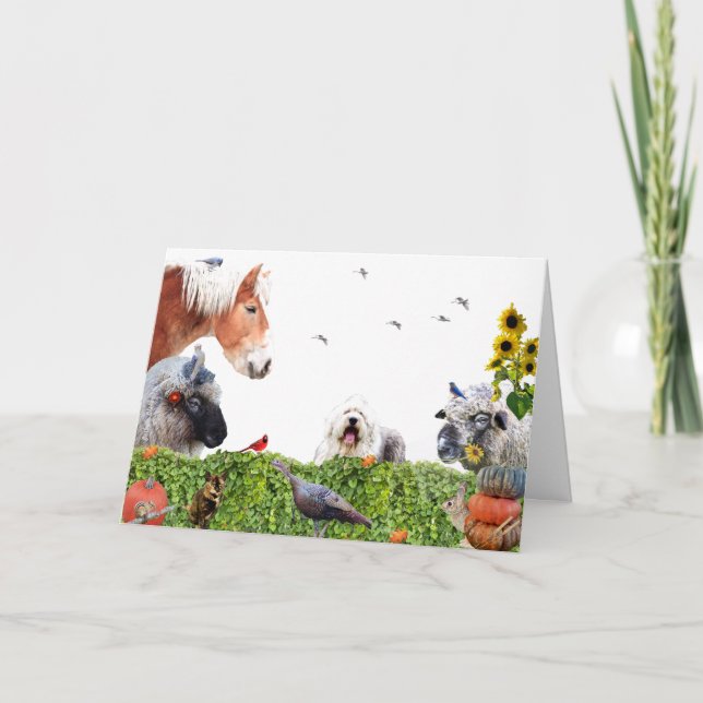 Enjoy the abundance of earth :HappyThanksgiving Ho Holiday Card (Front)