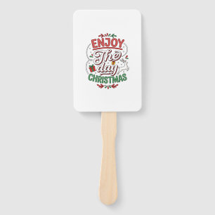 Enjoy The Day Christmas Reindeer Gift Hand Fan