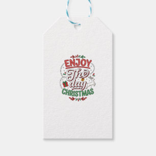 Enjoy The Day Christmas Reindeer Gift Tags