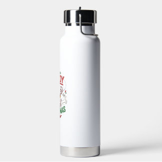 Enjoy The Day Christmas Reindeer Gift Water Bottle