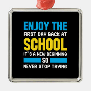 Enjoy The First Day Back To School Metal Tree Decoration