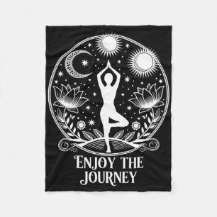 Enjoy The Journey Yoga Celestial Meditation Peace Fleece Blanket