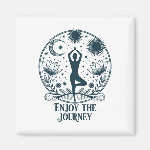 Enjoy The Journey Yoga Celestial Meditation Peace Magnet
