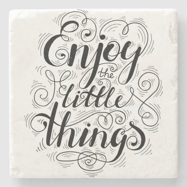 Enjoy The Little Things 1 Stone Coaster (Front)